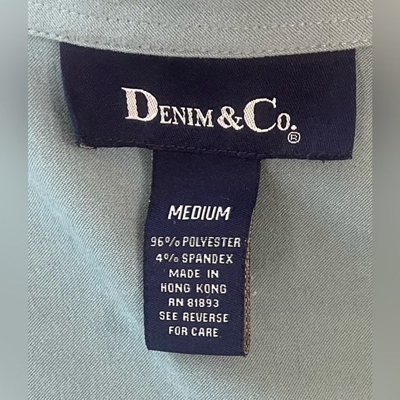 Denim&Co Sage Green Oversized Suede-like Button Down - Picture 5 of 5